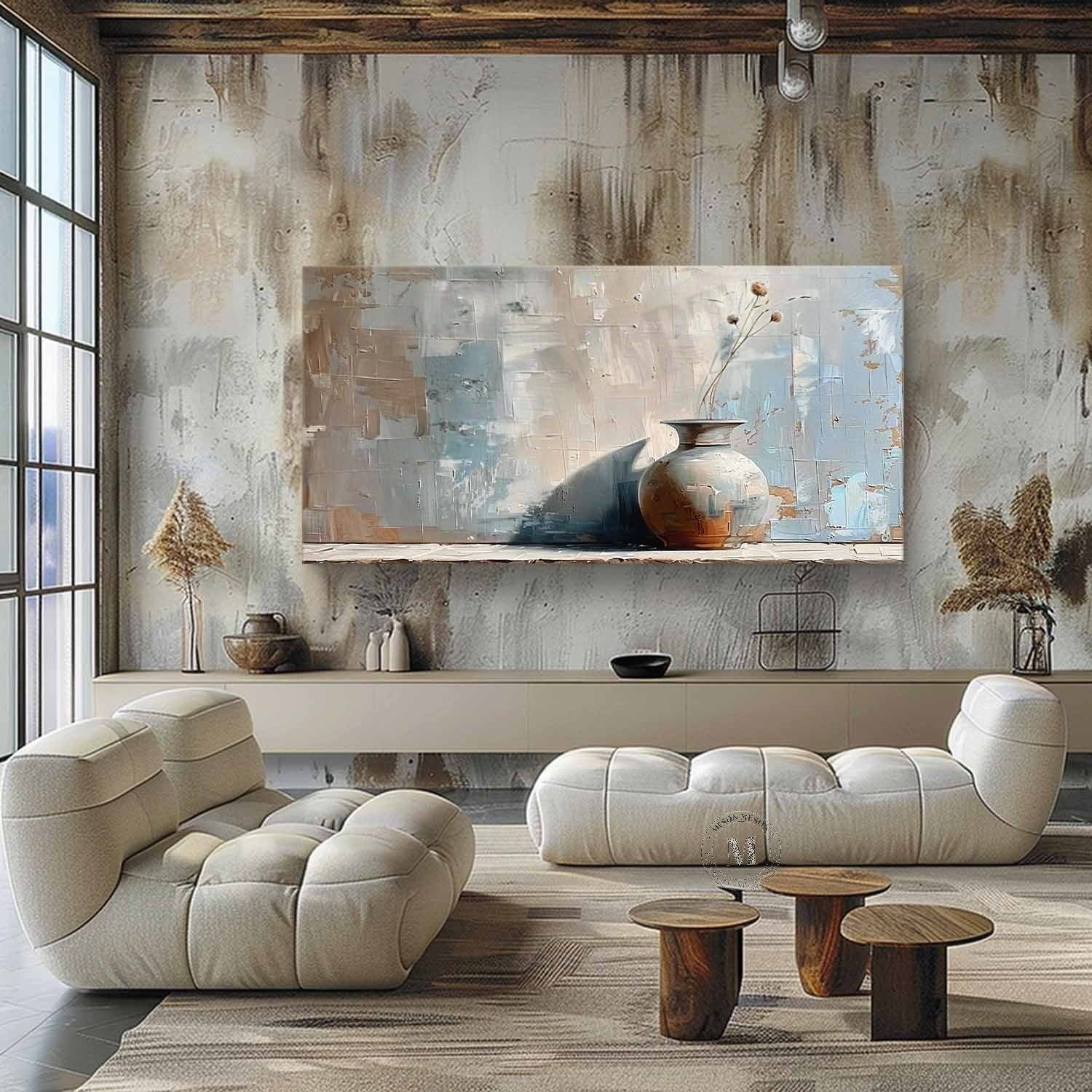 Wall Art Panoramic Ceramic Vase Still Life - Neutralighting