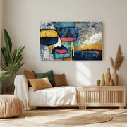 Urban Abstract Face & Skyline Painting - Neutralighting