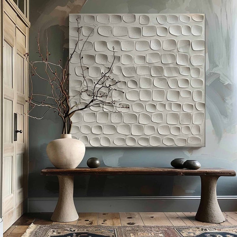 Wall Art Minimalist 3D Textured Neutral - Neutralighting