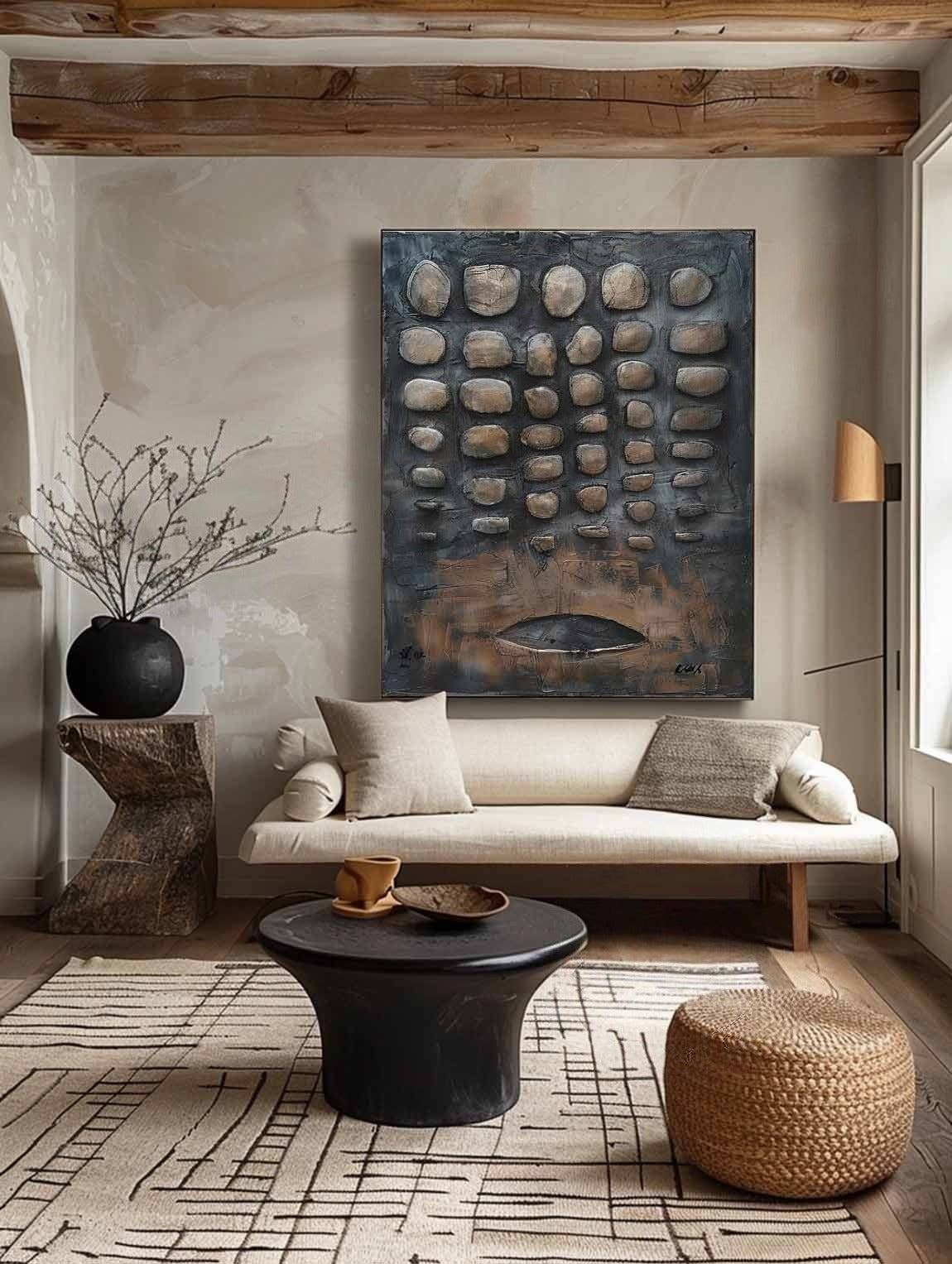 Wall Art Assemblage Textured Monochrome - Neutralighting