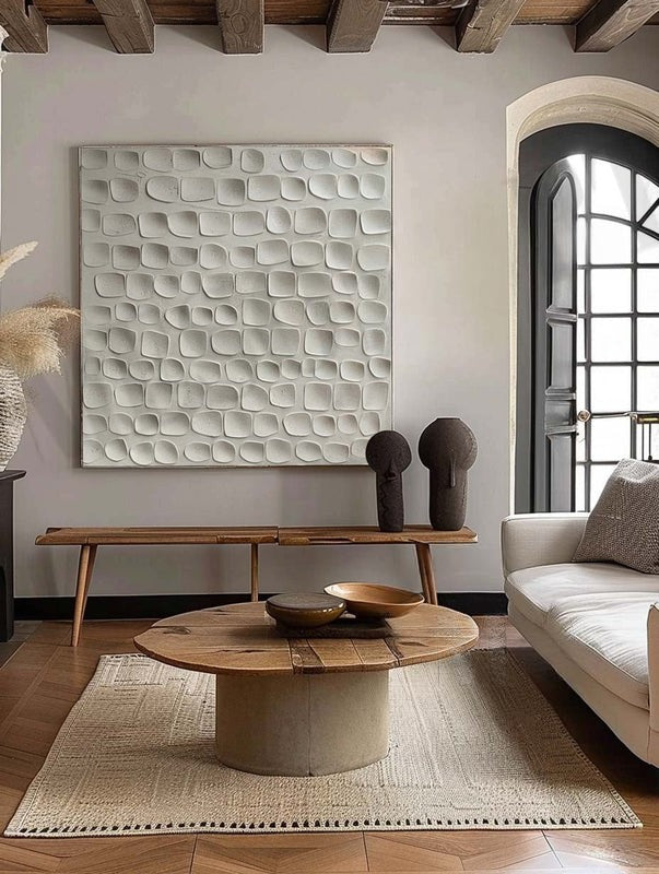 Wall Art Minimalist 3D Textured Neutral - Neutralighting