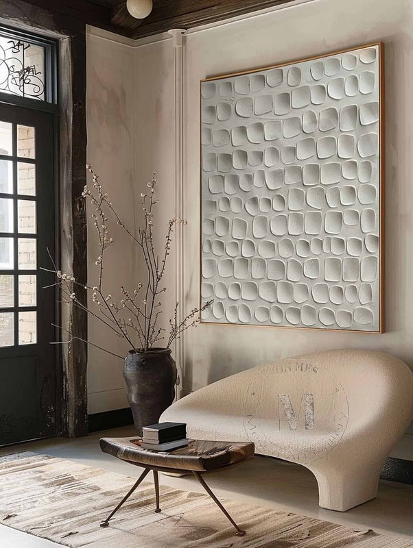 Wall Art Minimalist 3D Textured Neutral - Neutralighting