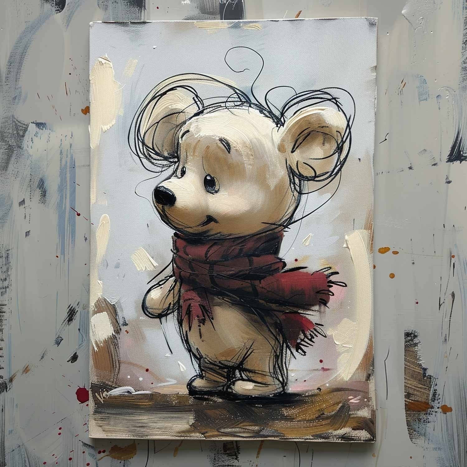 Wall Art Whimsical Winter Bear - Neutralighting