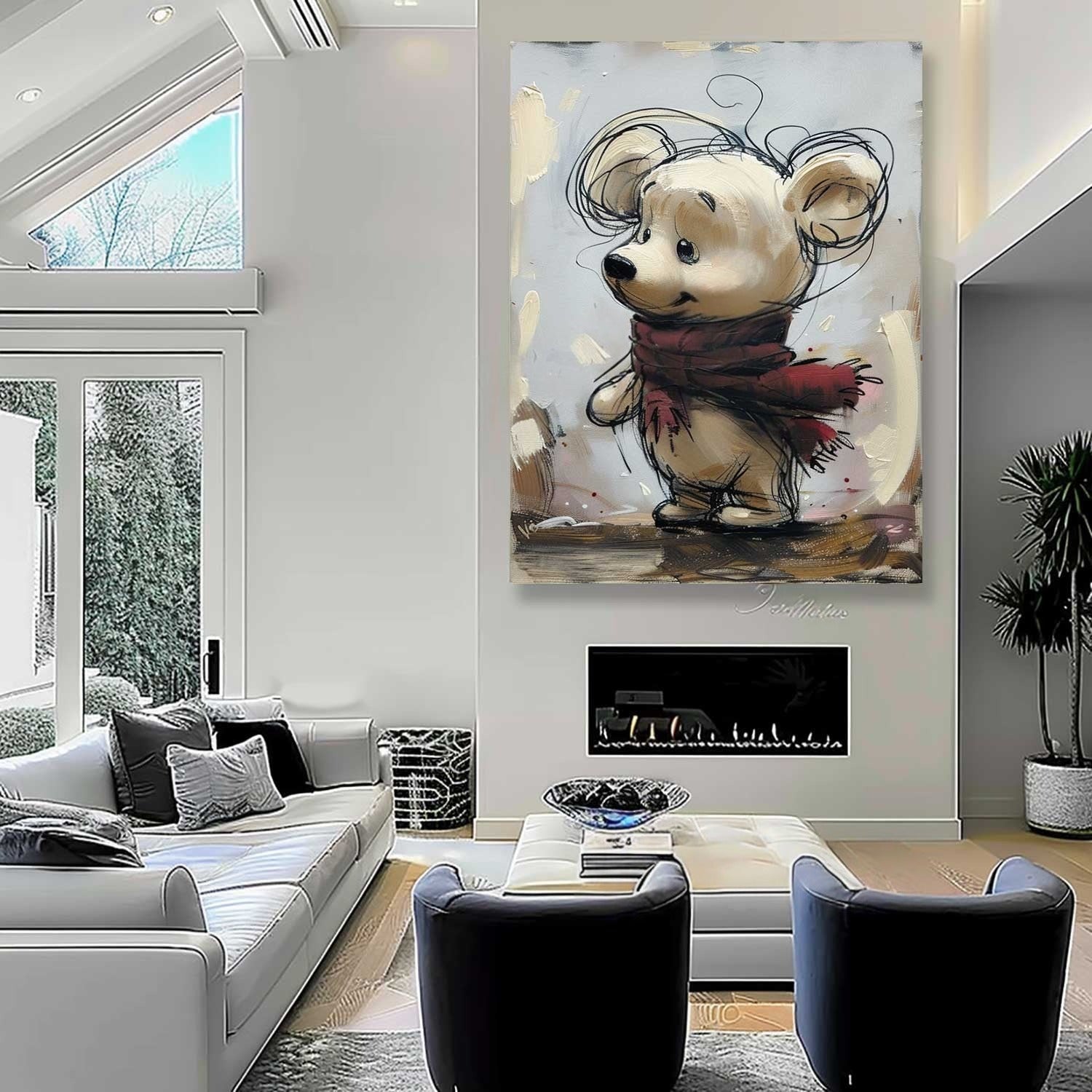 Wall Art Whimsical Winter Bear - Neutralighting