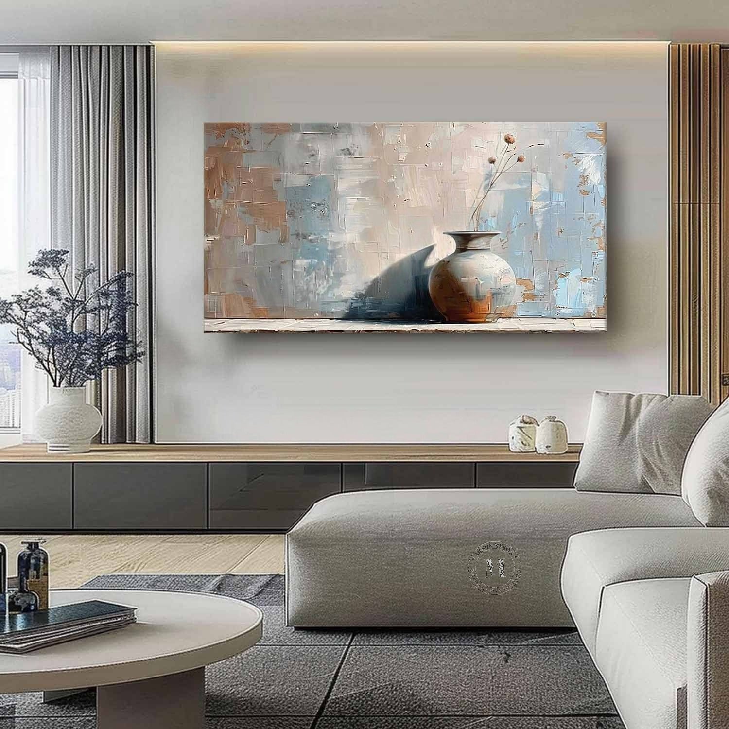 Wall Art Panoramic Ceramic Vase Still Life - Neutralighting