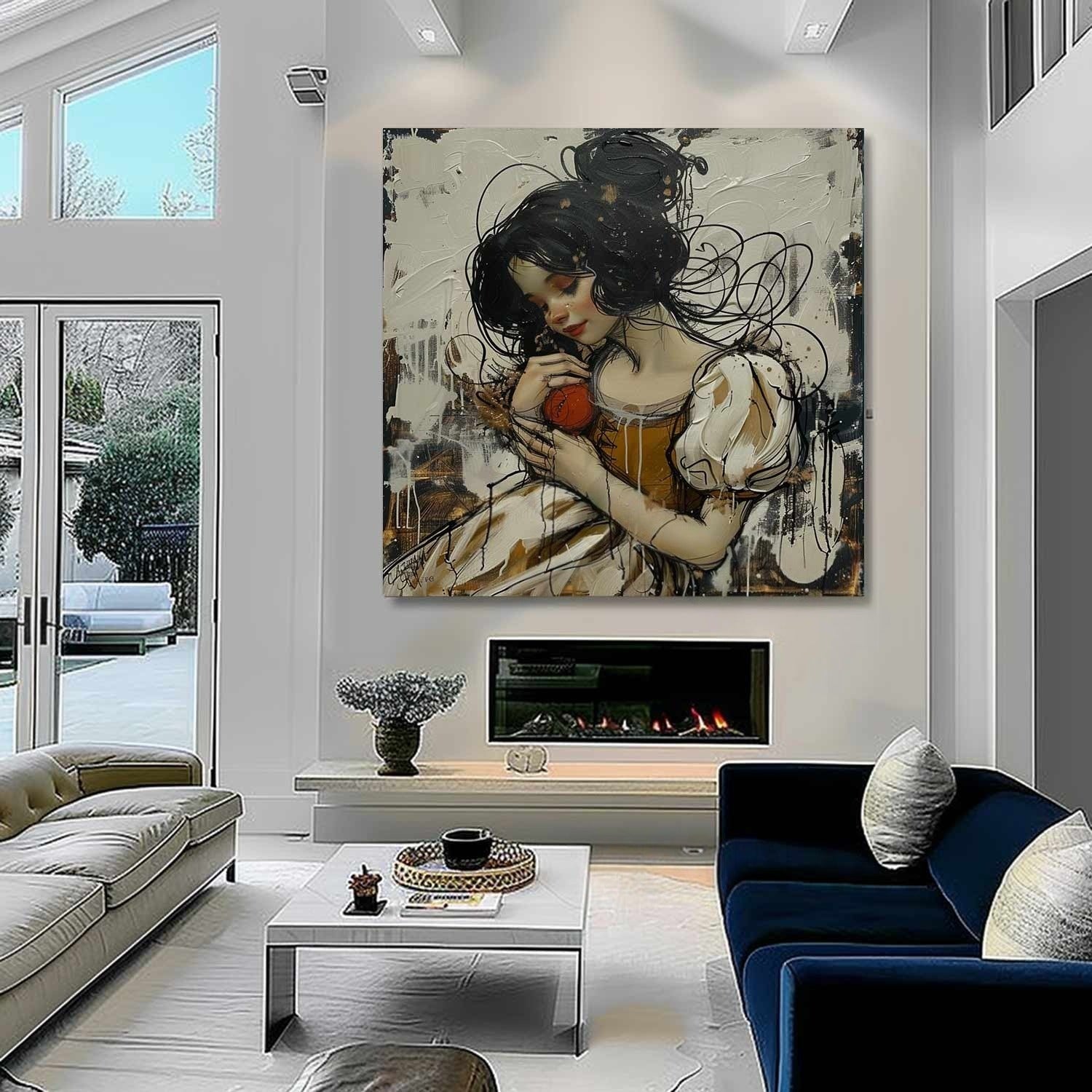 Wall Art Snow White Canvas - Neutralighting
