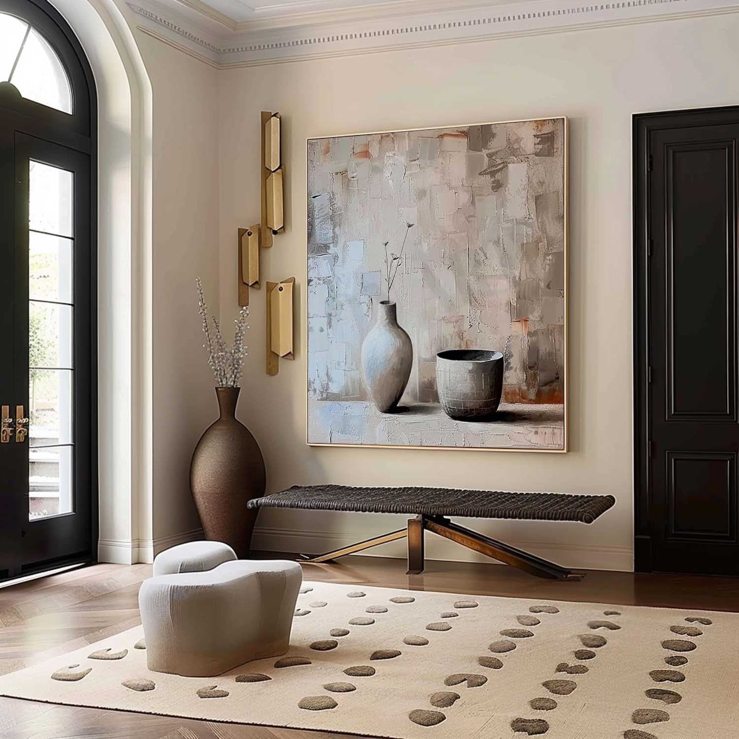 Wall Art Square Wabi-Sabi Still Life Painting - Neutralighting
