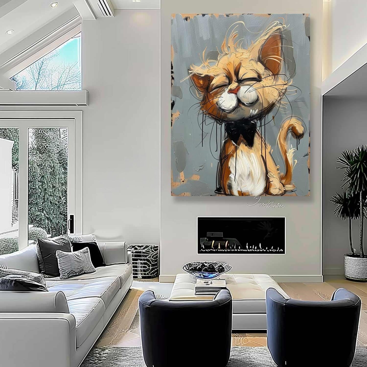 Wall Art Textured Expressive Brushstroke - Neutralighting