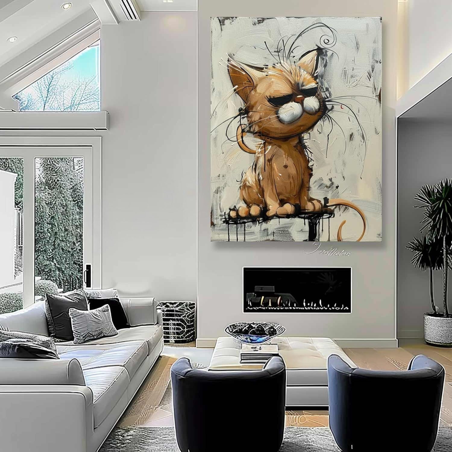 Wall Art Textured Expressive Brushstroke - Neutralighting