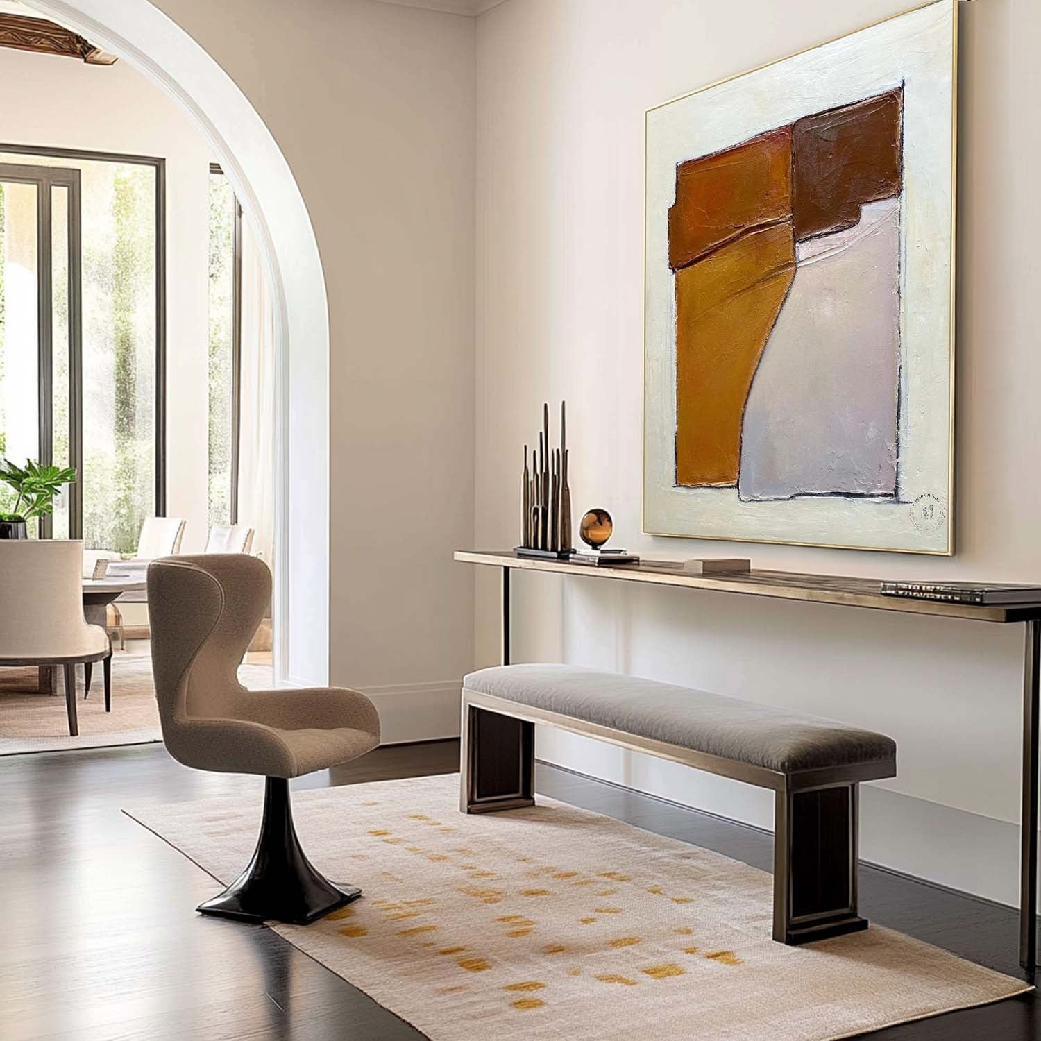 Wall Art Abstract Block Warm Tones - Neutralighting