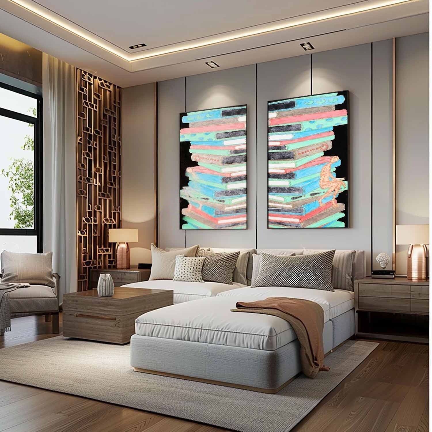 Wall Art Whimsical Textured Figure - Neutralighting