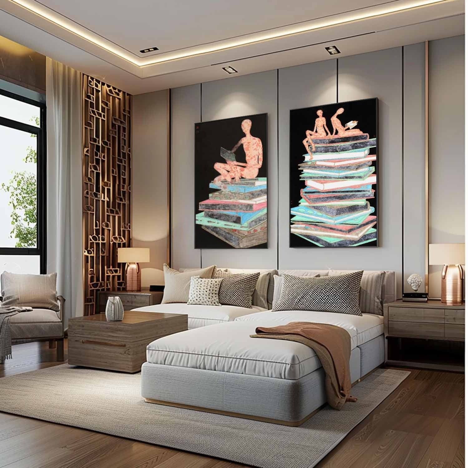 Wall Art Whimsical Textured Figure - Neutralighting