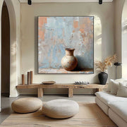 Wall Art Rustic Vase Still Life Impasto - Neutralighting