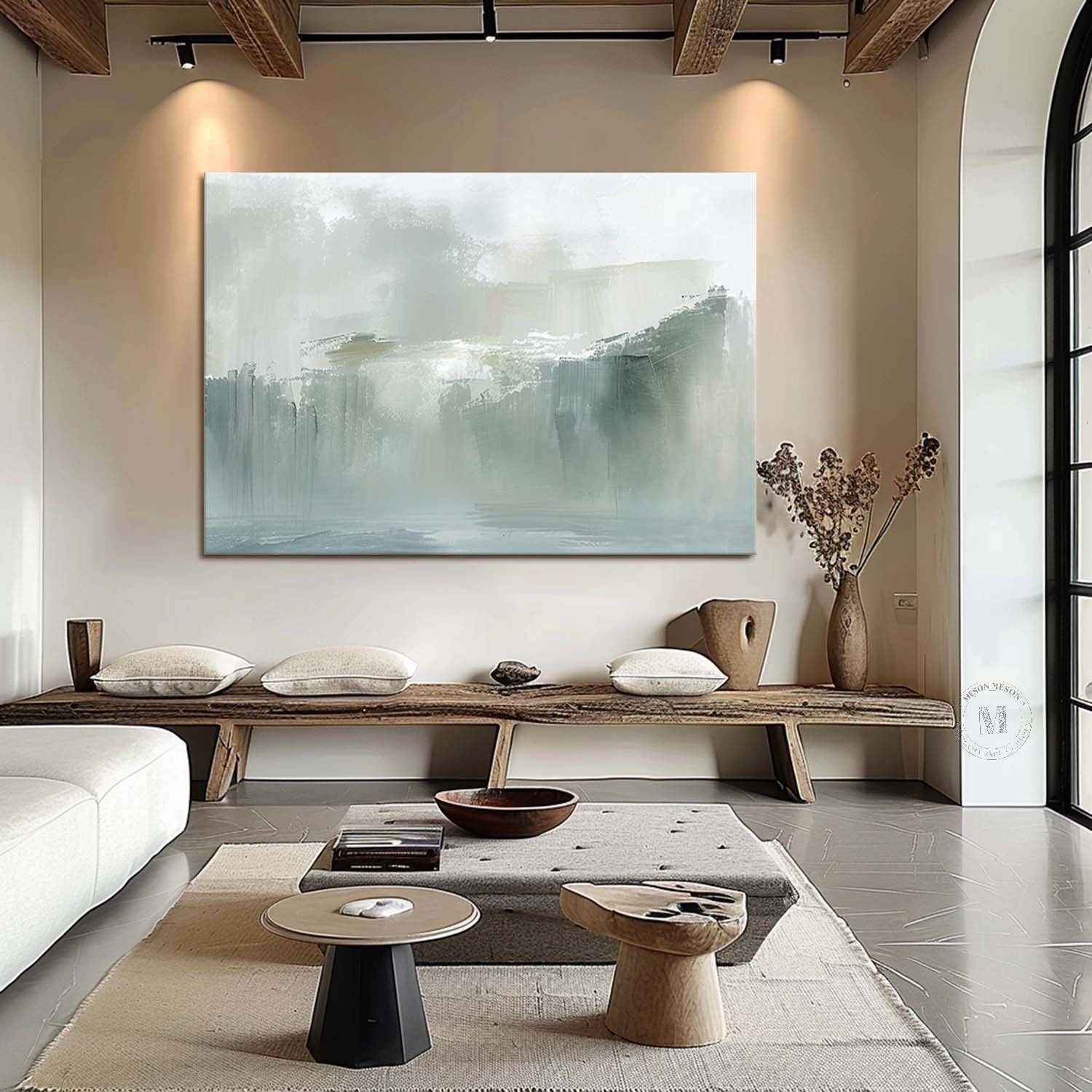 Wall Art Minimalist Textured Misty - Neutralighting