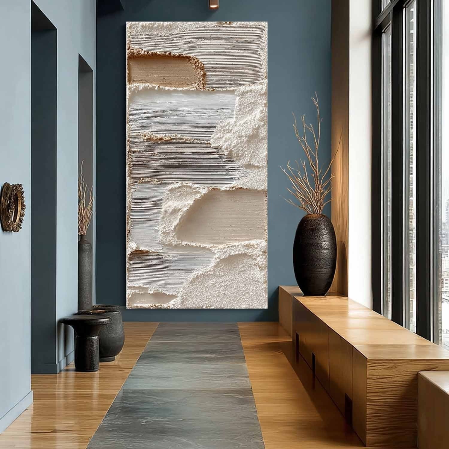 Wall Art Neutral Abstract Layered Impasto - Neutralighting
