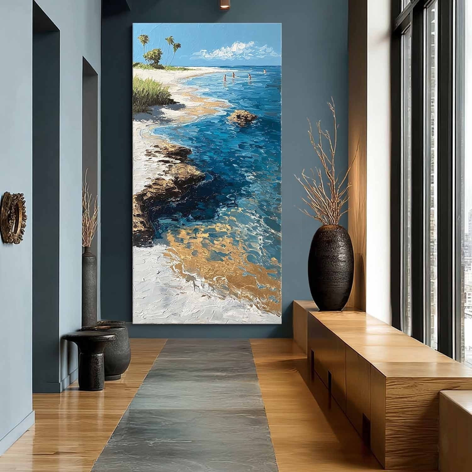 Wall Art Tropical Beach Coast Palm Trees - Neutralighting