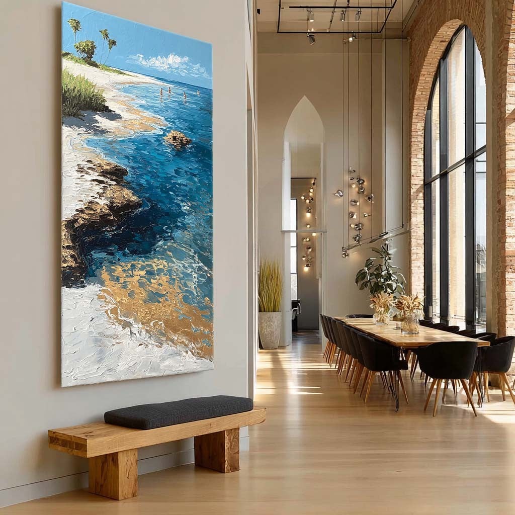 Wall Art Tropical Beach Coast Palm Trees - Neutralighting