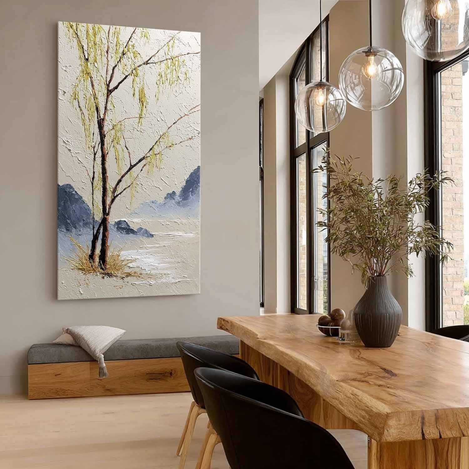 Oriental Weeping Willow 3D Impasto Painting - Neutralighting