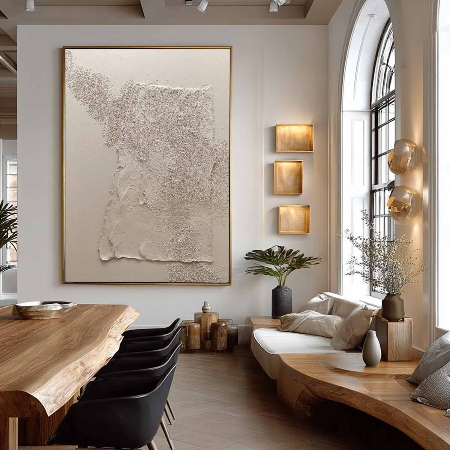 Wabi-Sabi Textured Plaster Wall Art - Neutralighting
