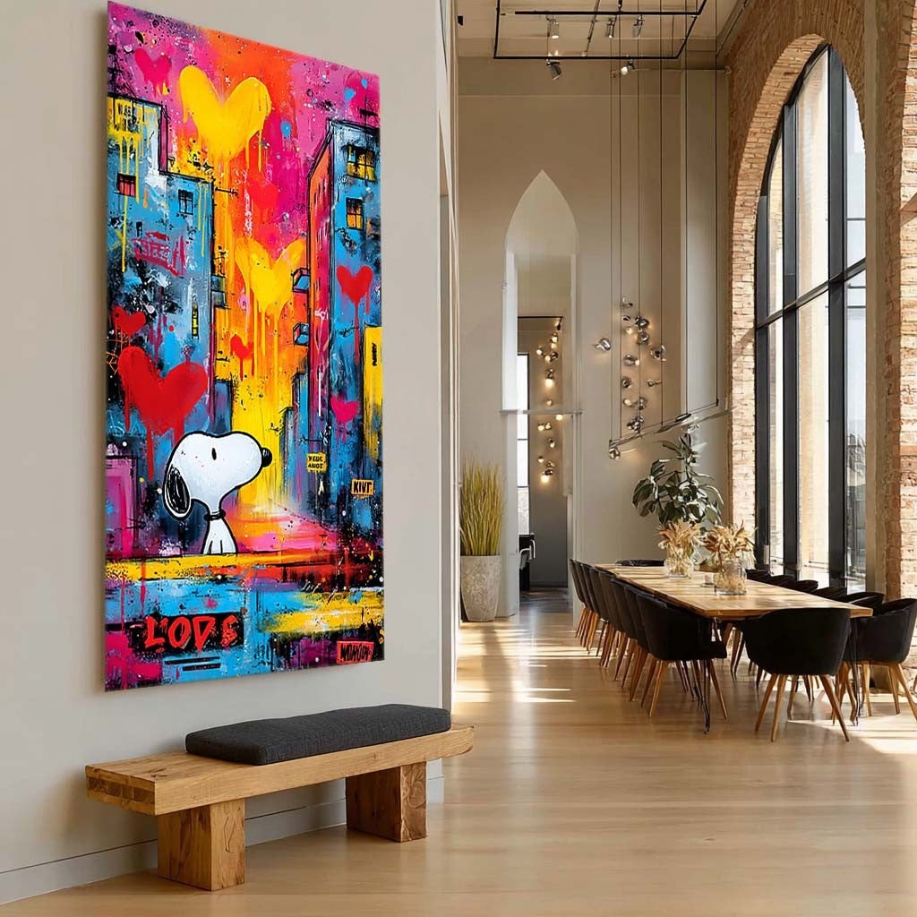 Vertical Snoopy Love Pop Art - Neutralighting