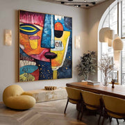 Wall Art Cubist Face Abstract Colorful - Neutralighting