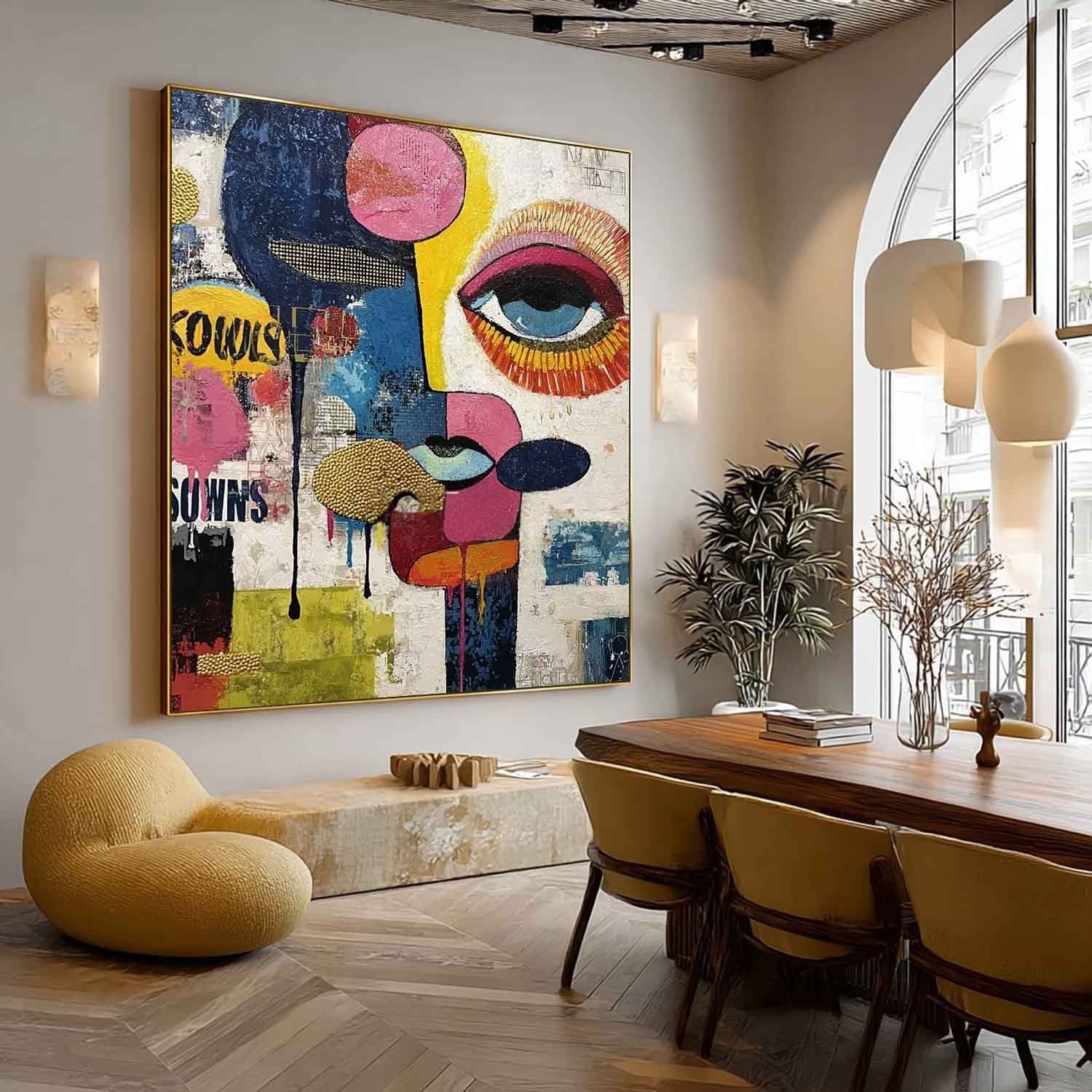 Wall Art Pop Art Textured Fragmented - Neutralighting