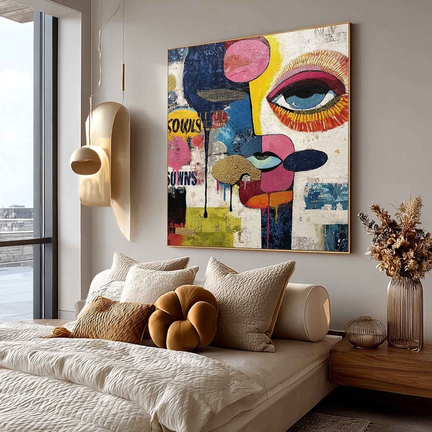 Wall Art Pop Art Textured Fragmented - Neutralighting