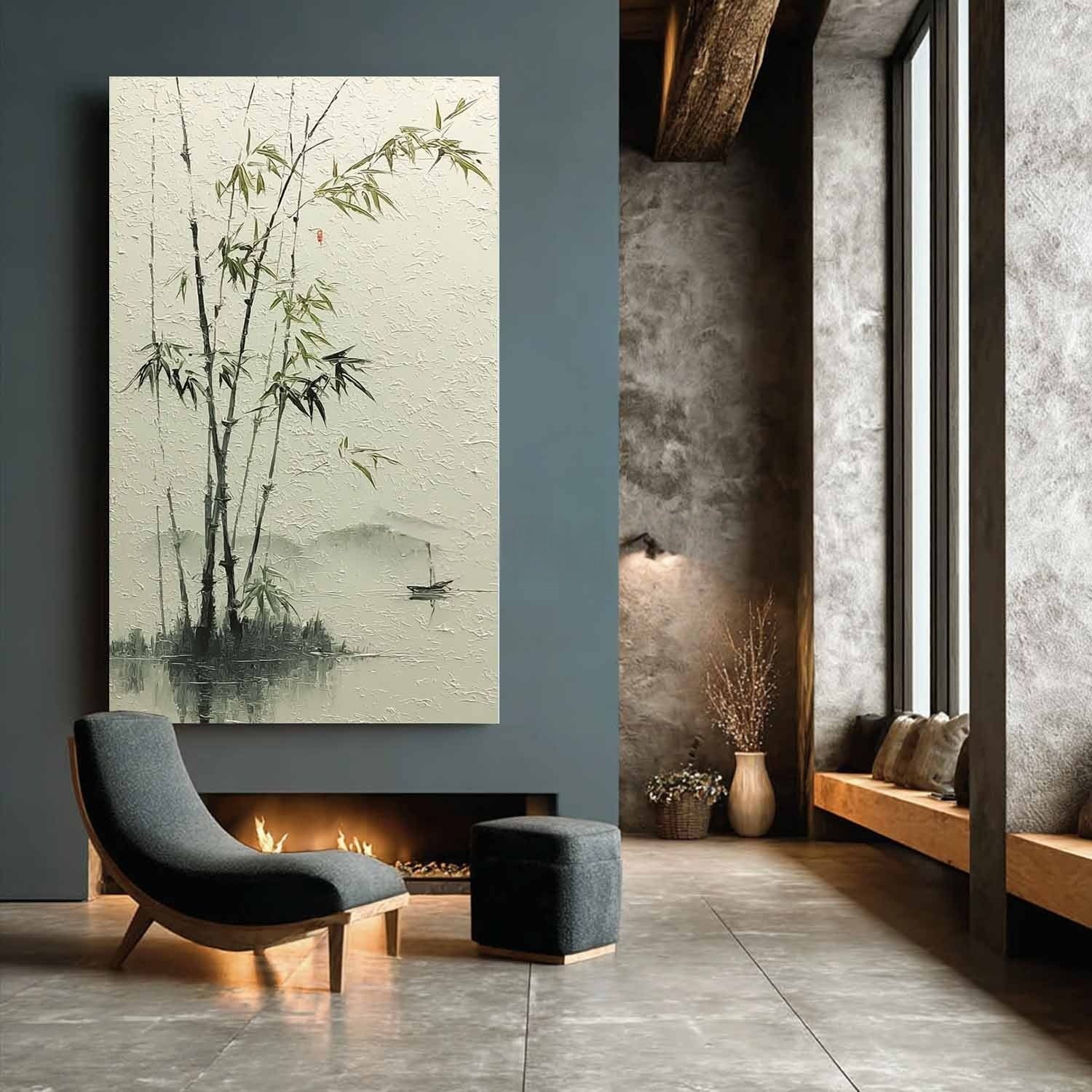 Oriental Bamboo Landscape Painting - Neutralighting
