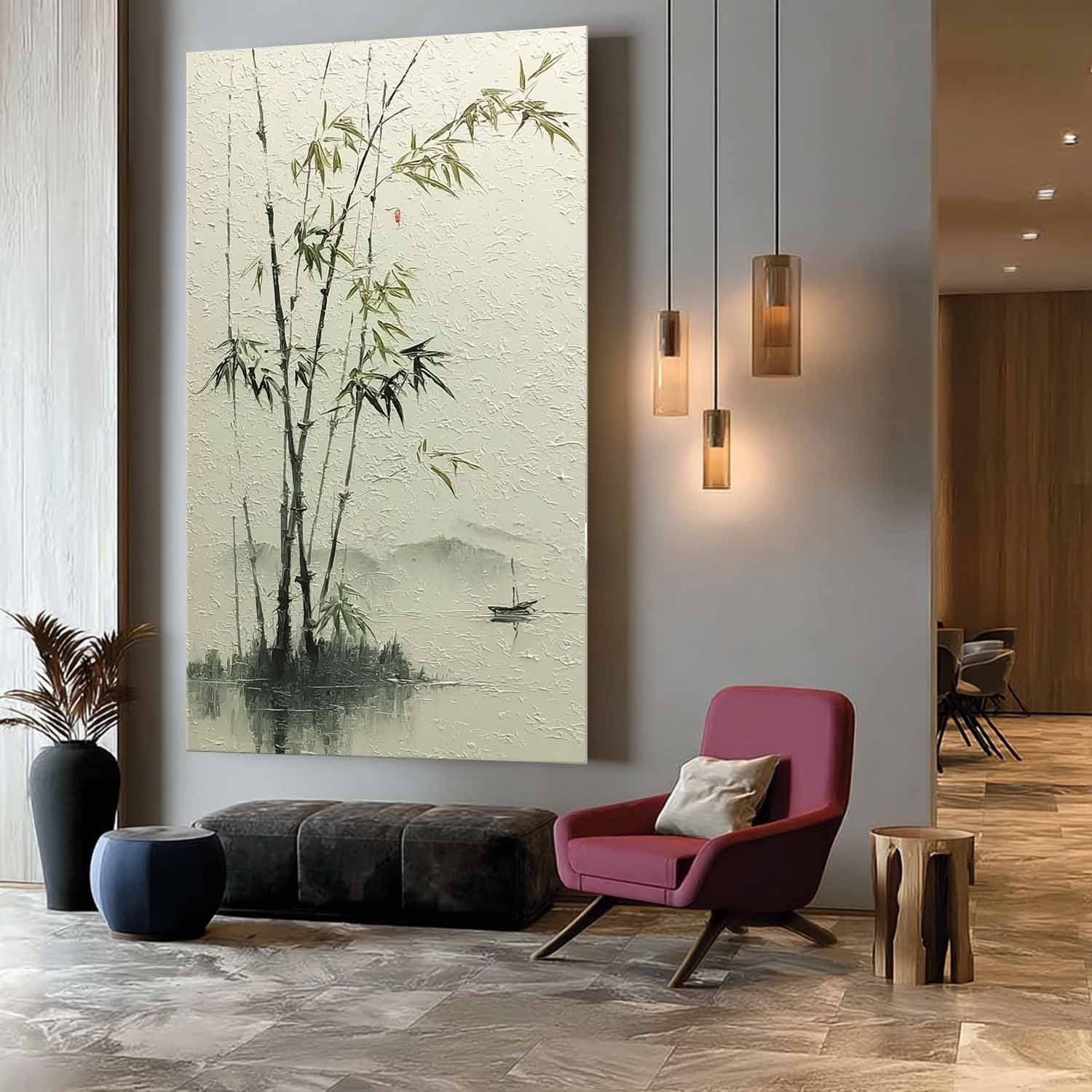 Oriental Bamboo Landscape Painting - Neutralighting