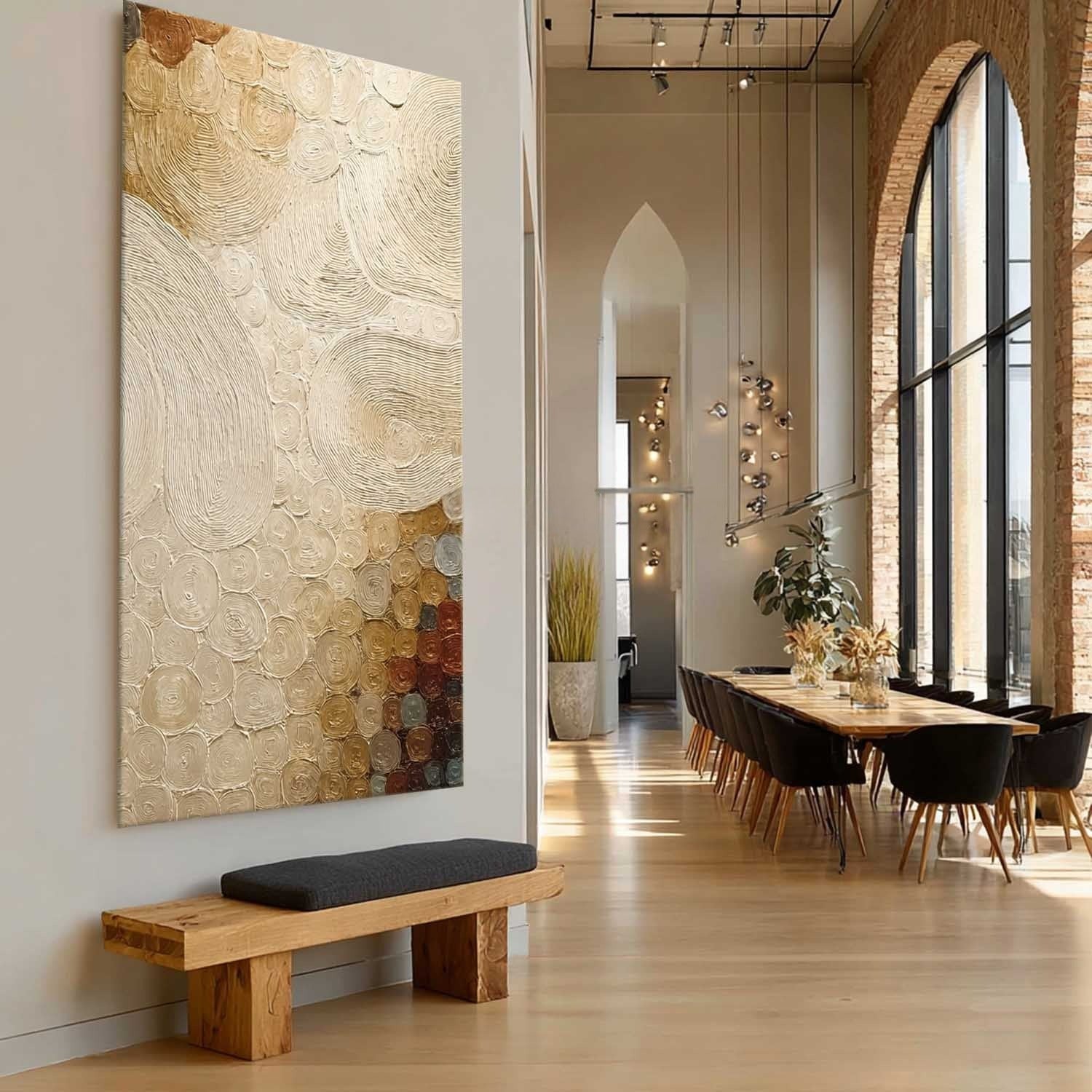 Wall Art Textured Block Impasto Bohemian - Neutralighting