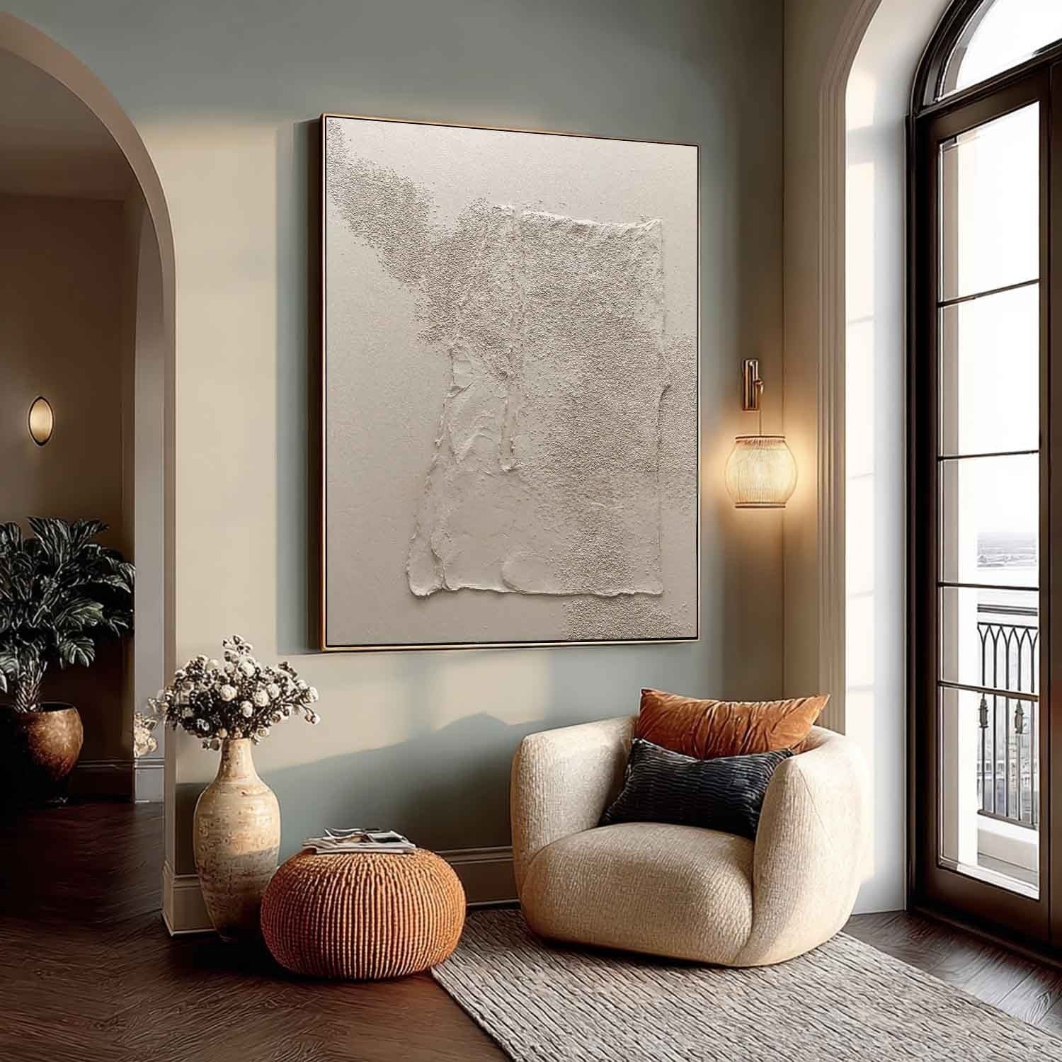 Wabi-Sabi Textured Plaster Wall Art - Neutralighting