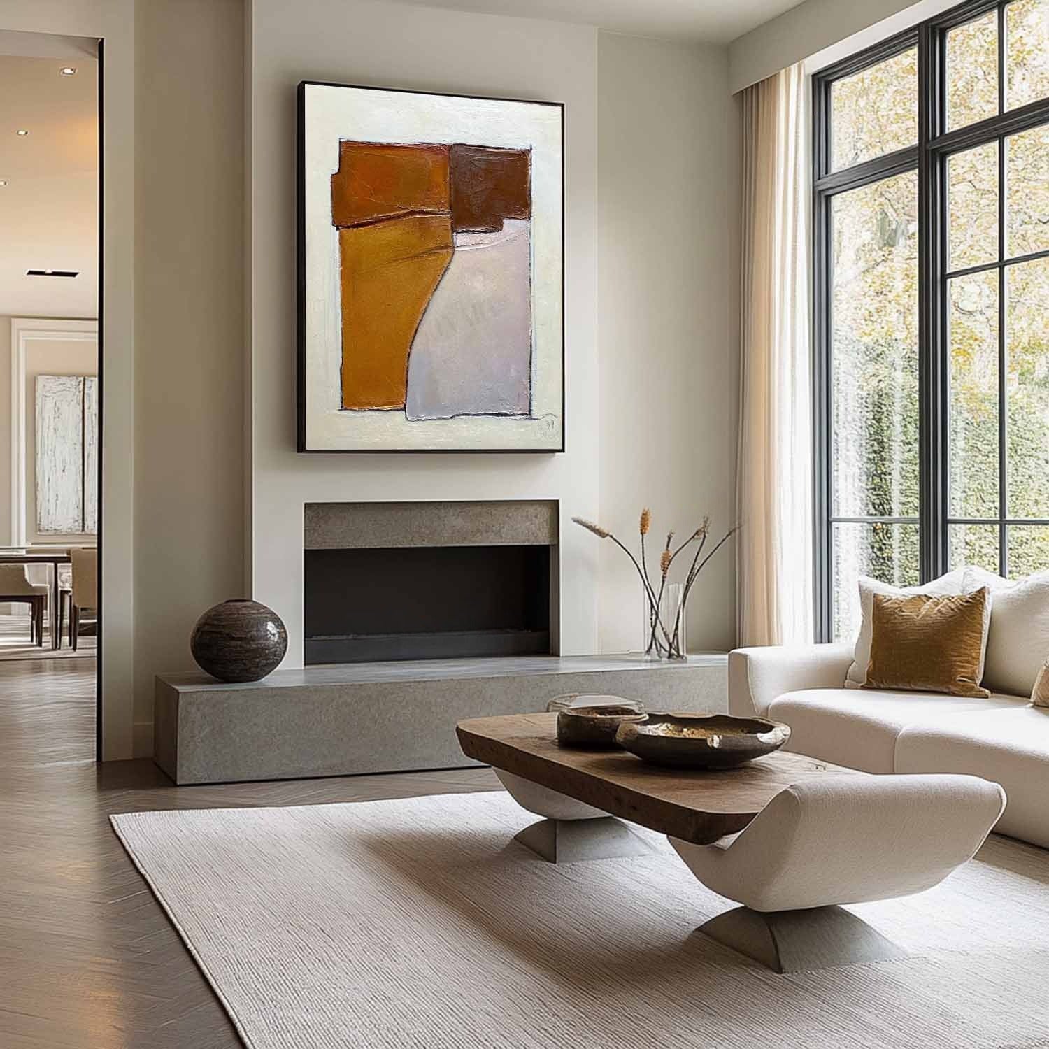 Wall Art Abstract Block Warm Tones - Neutralighting