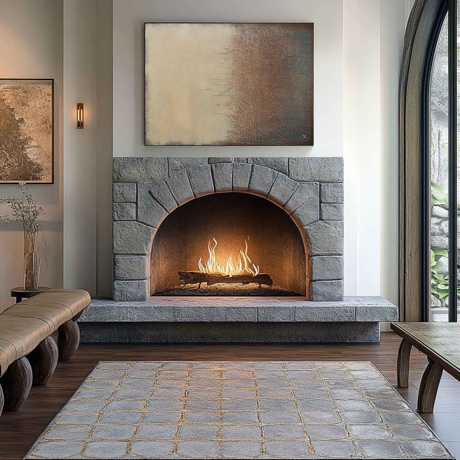 Wall Art Horizontal Texture Painting - Neutralighting