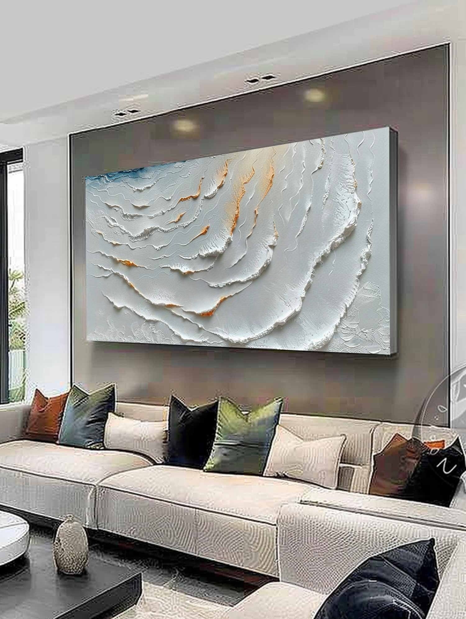 Wall Art Serene Abstract Ocean Wave Canvas - Neutralighting