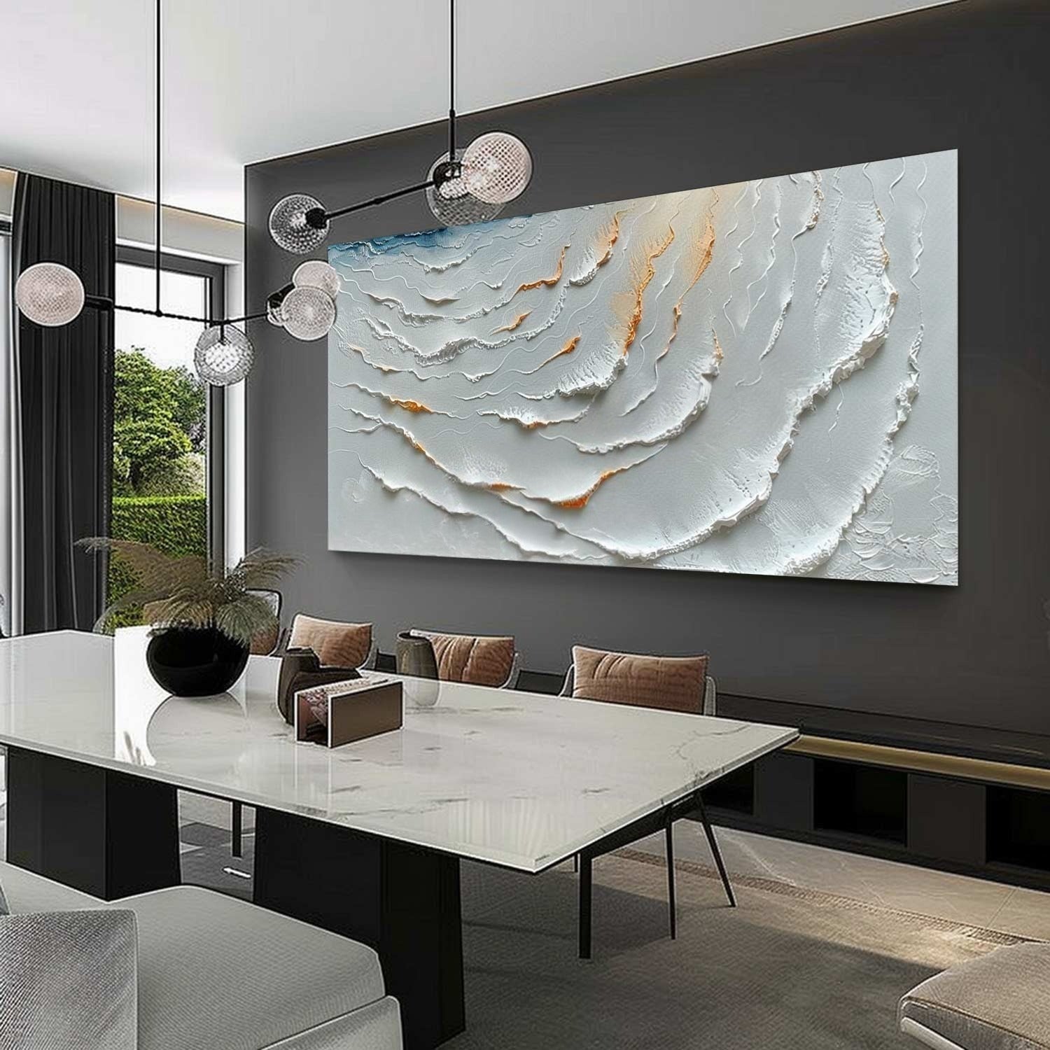 Wall Art Serene Abstract Ocean Wave Canvas - Neutralighting