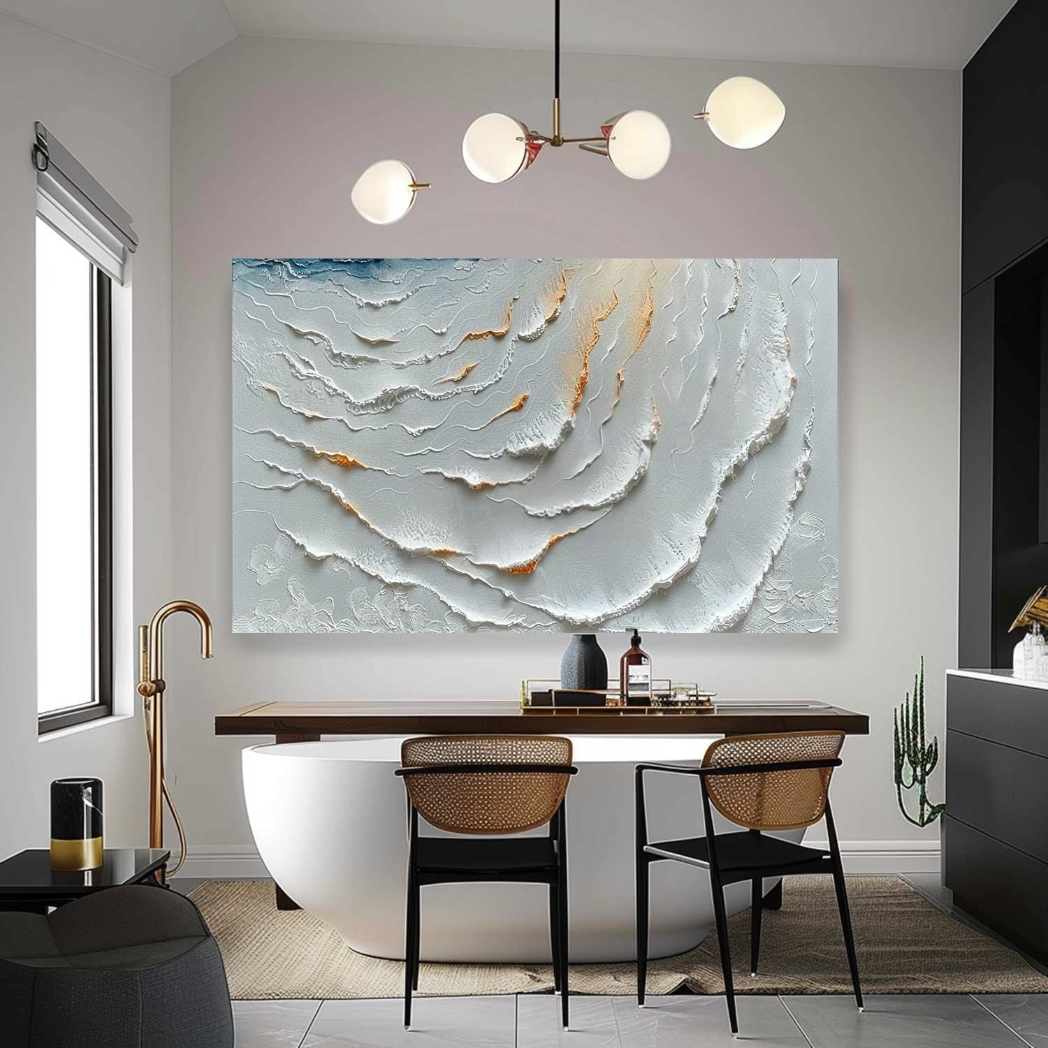 Wall Art Serene Abstract Ocean Wave Canvas - Neutralighting