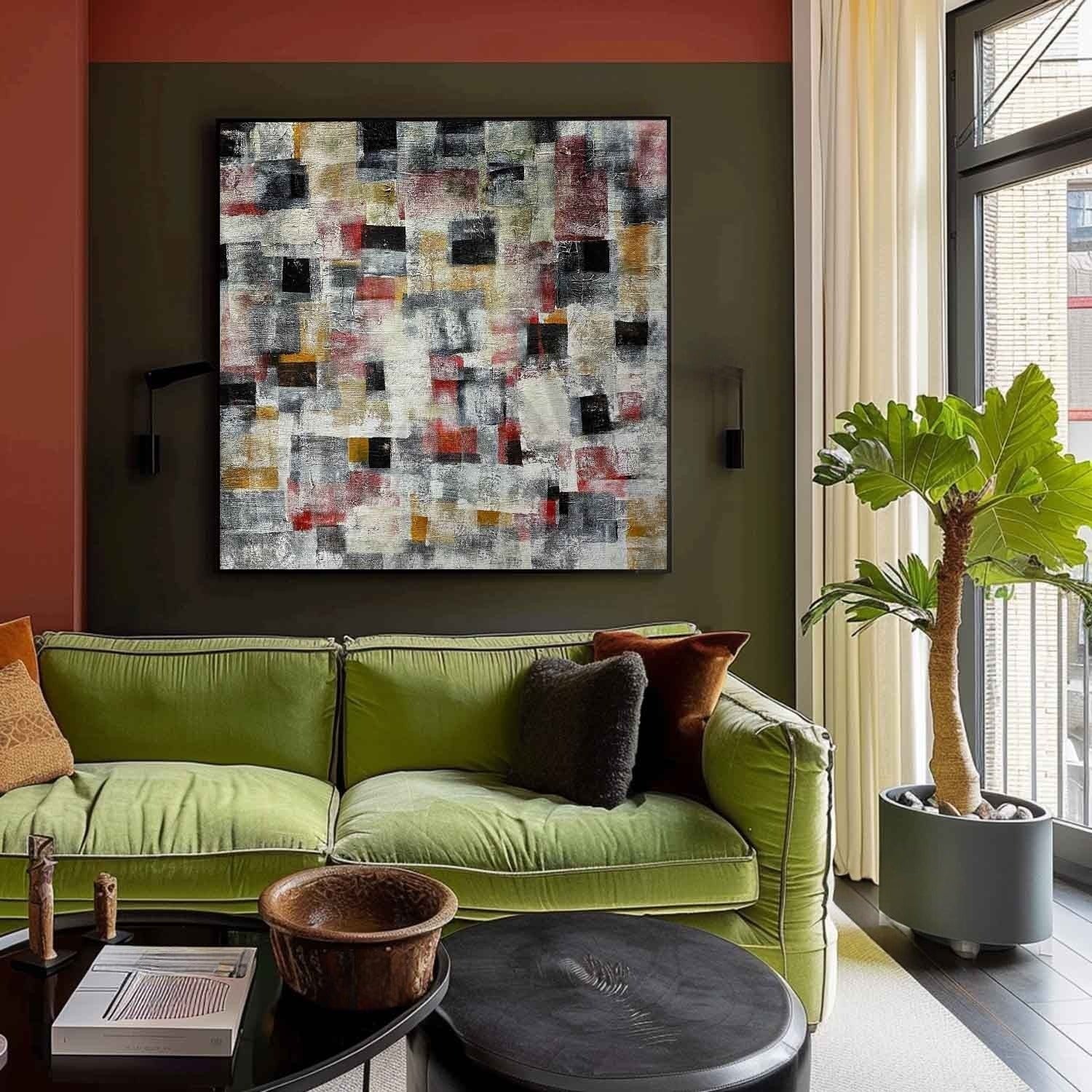 Wall art Abstract Geometric Block Color - Neutralighting
