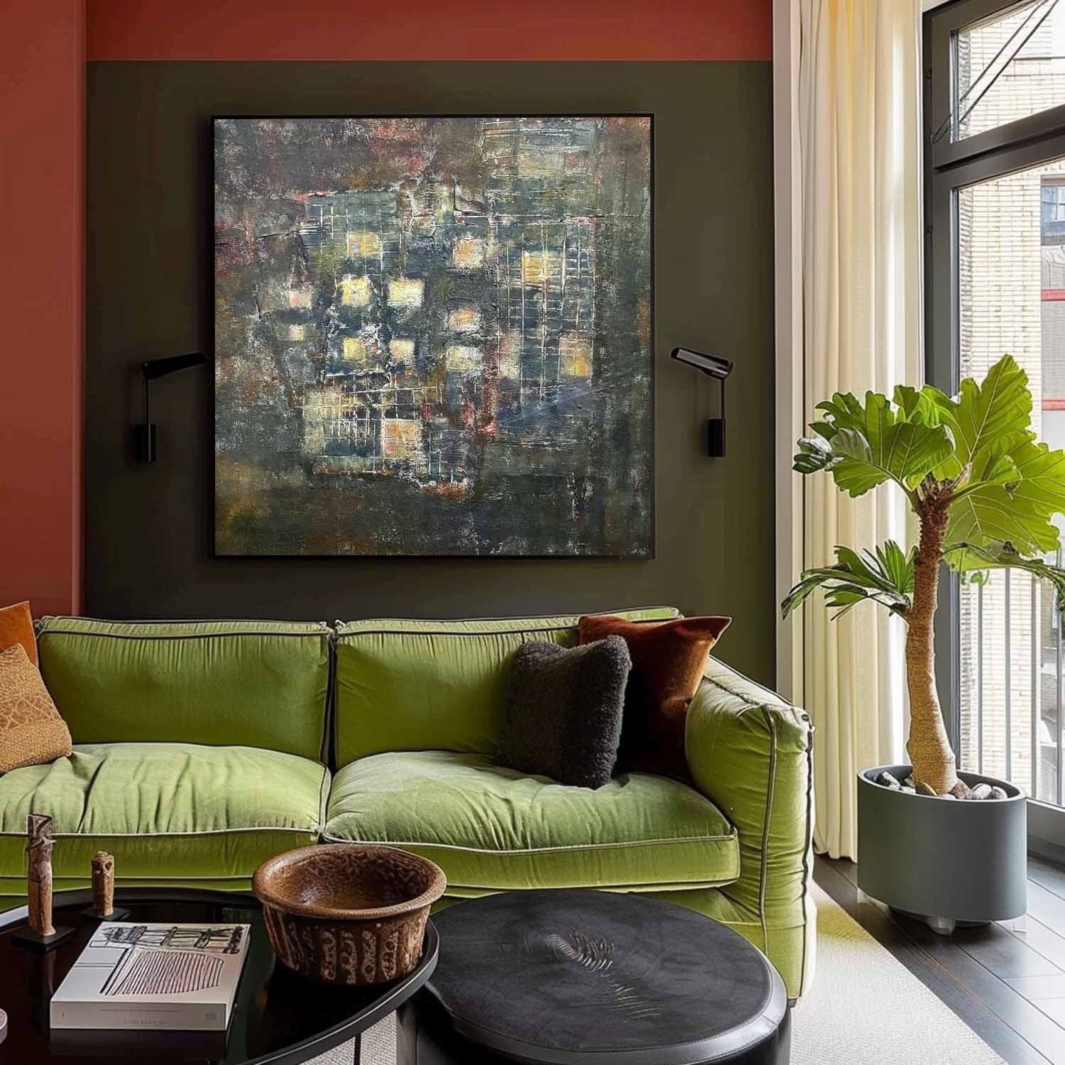 Wall Art Square Abstract Cityscape - Neutralighting