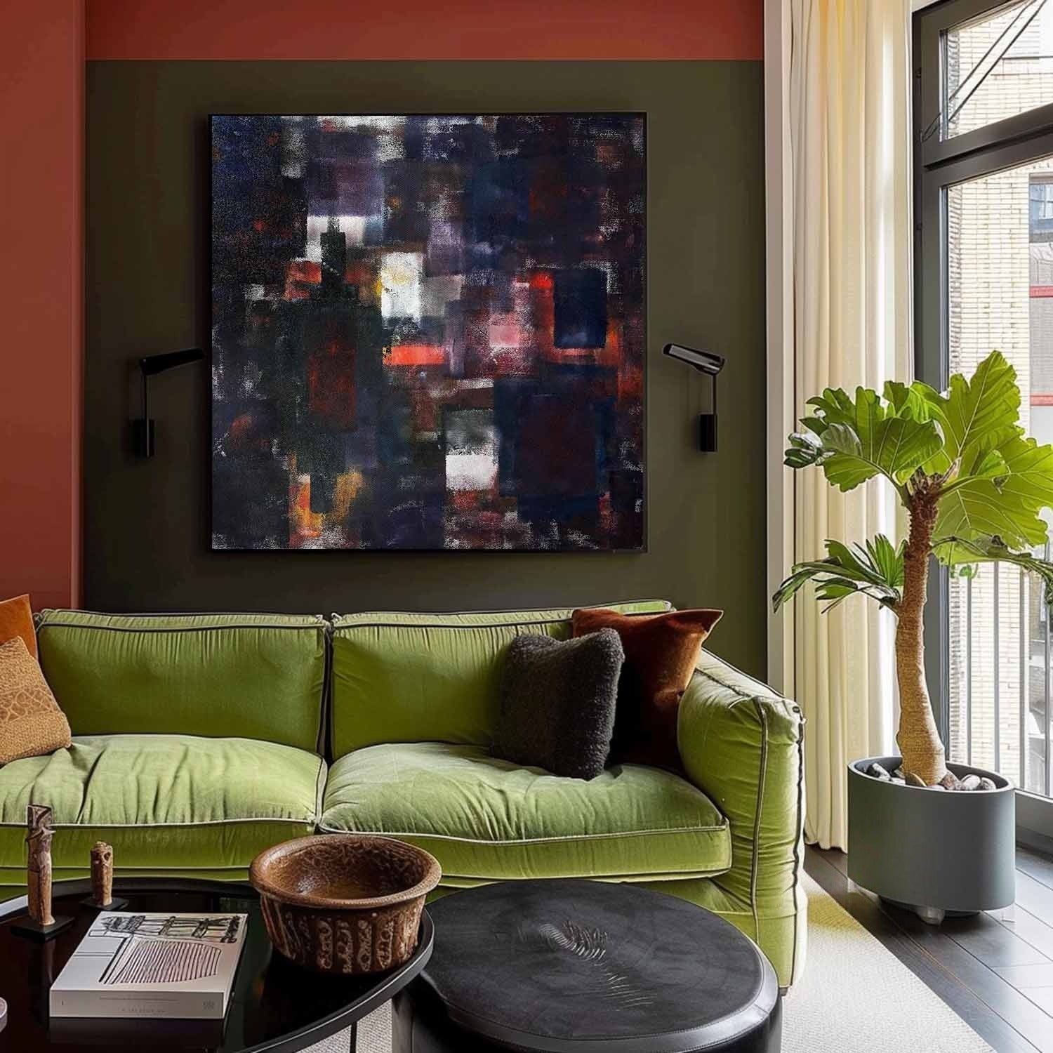 Wall Art Square Abstract Expressionist - Neutralighting