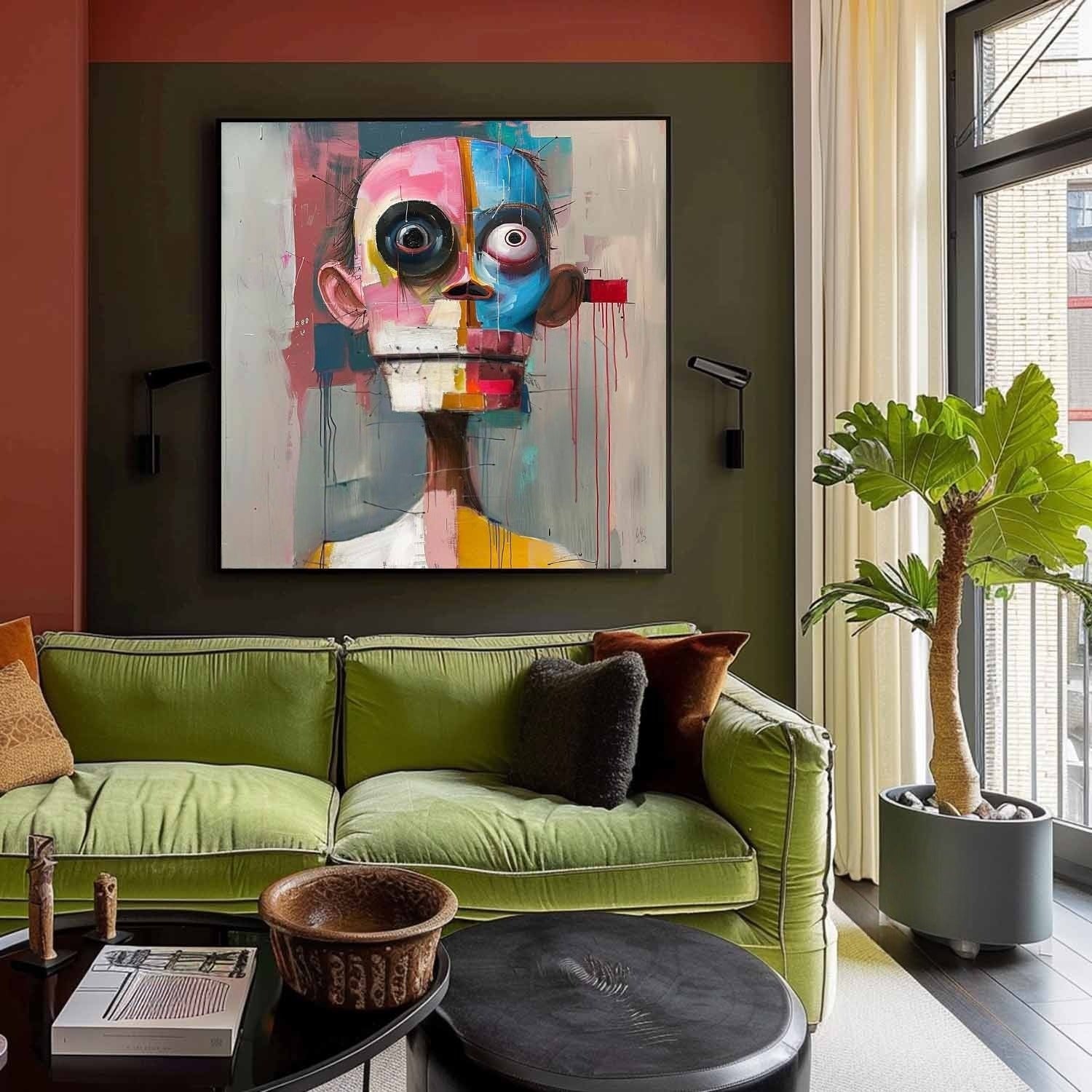 Wall Art Square Expressionist Portrait - Neutralighting