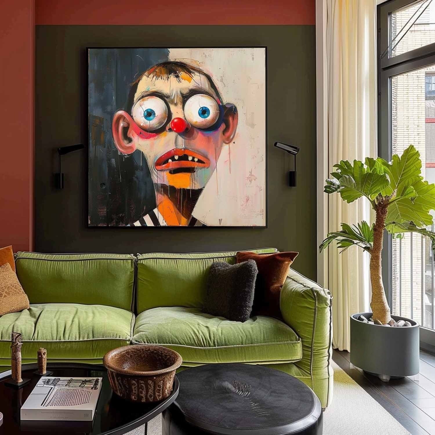 Wall Art Square Cubist Portrait Geometric - Neutralighting