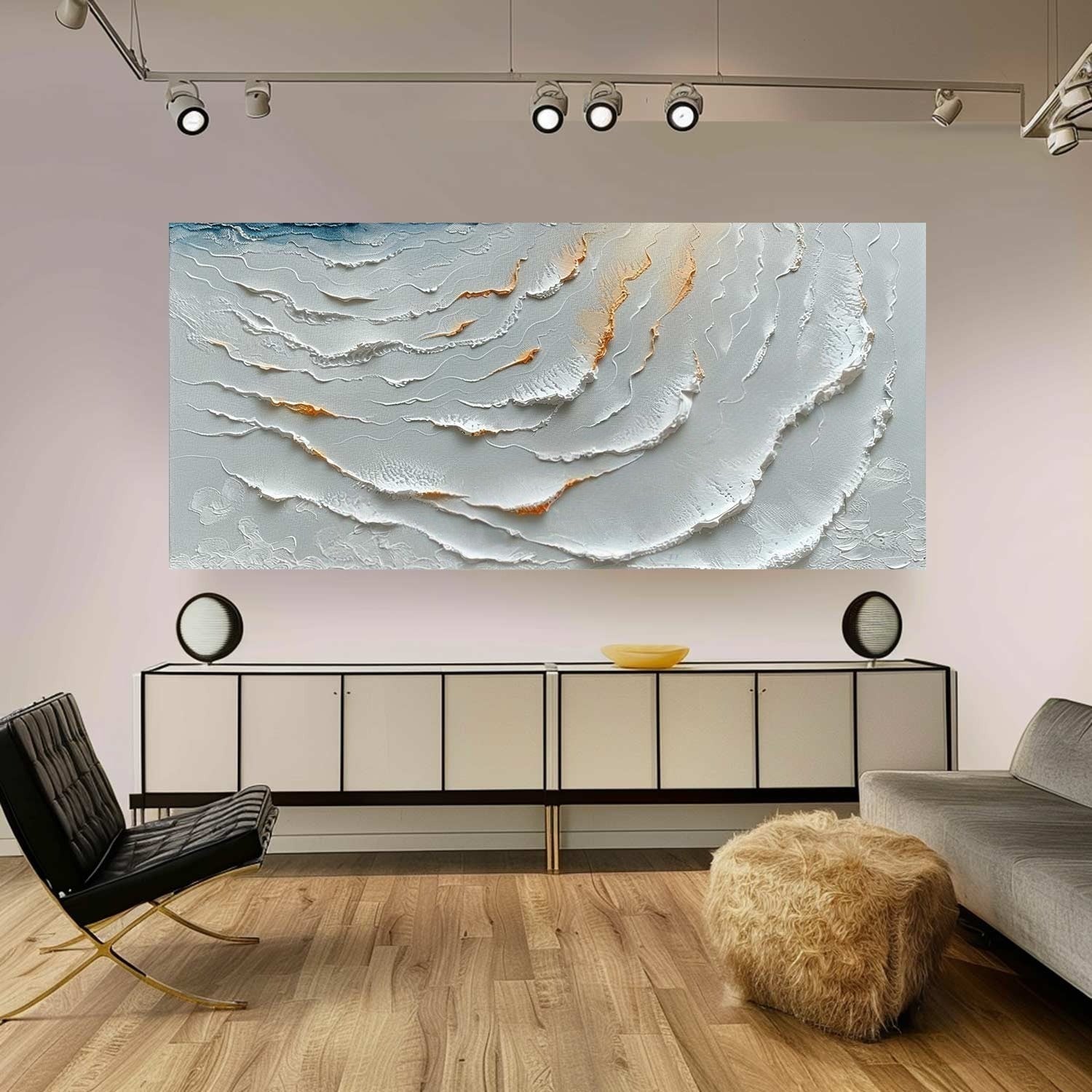 Wall Art Serene Abstract Ocean Wave Canvas - Neutralighting