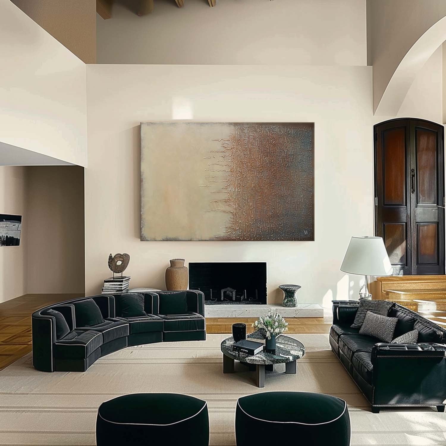 Wall Art Horizontal Texture Painting - Neutralighting
