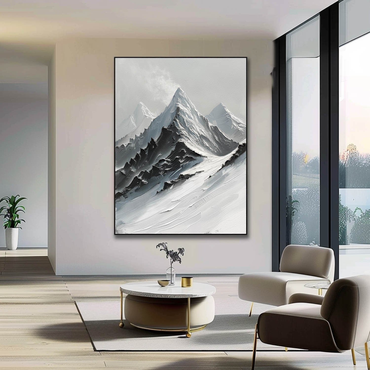 Wall Art Majestic Snow Capped Mountain - Neutralighting