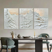 Wall Art Triptych Impasto Mountain Landscape - Neutralighting