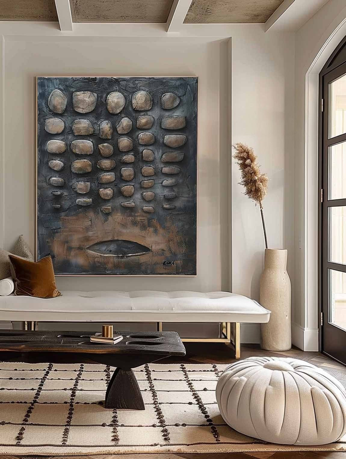 Wall Art Assemblage Textured Monochrome - Neutralighting