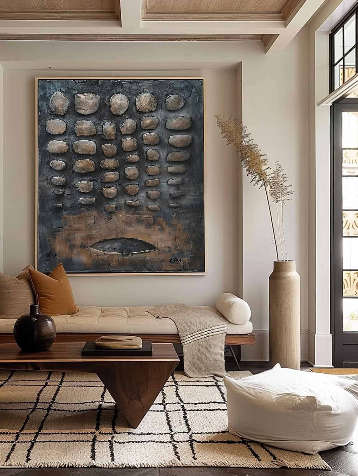 Wall Art Assemblage Textured Monochrome - Neutralighting