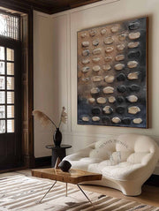 Wall Art Vertical 3D Pebble Painting - Neutralighting