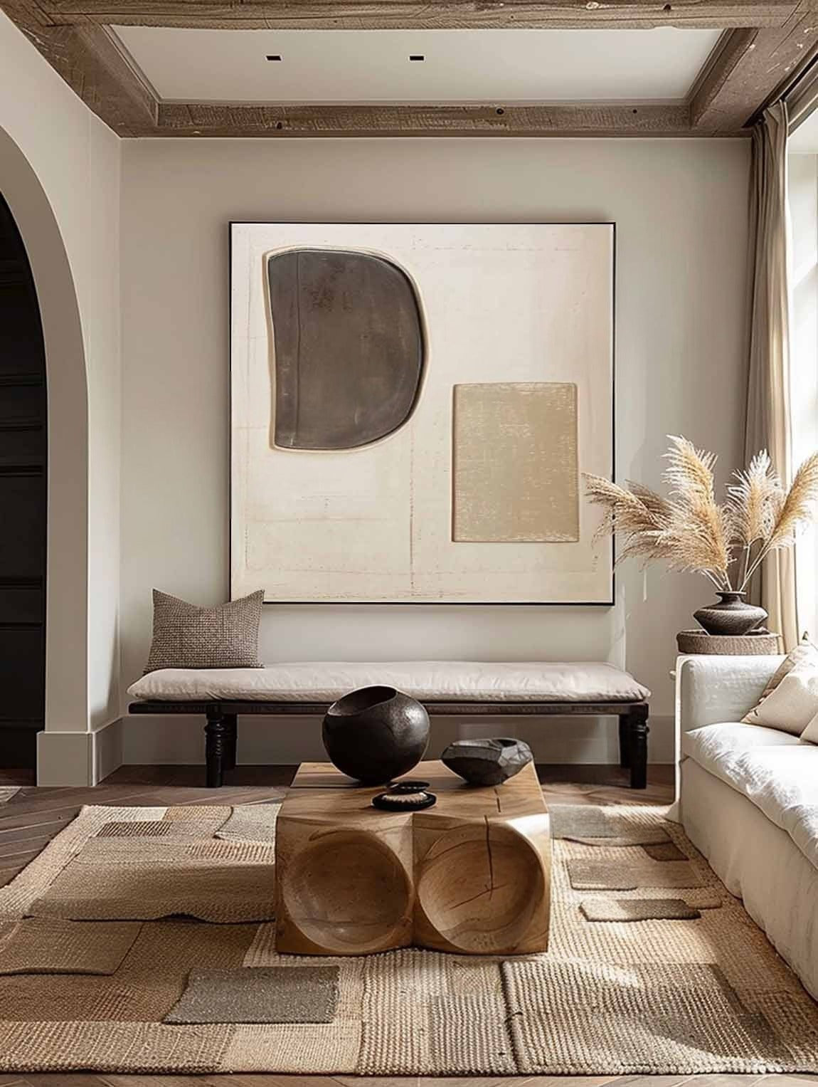 Wall Art Minimalist Geometric Relief - Neutralighting