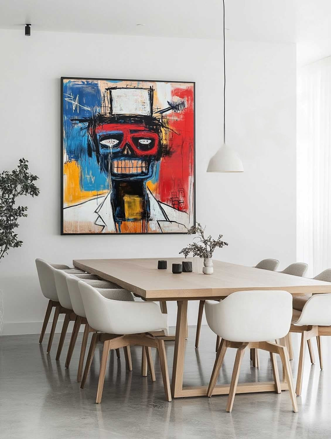 Wall Art Neo Expressionist Skull Figure - Neutralighting